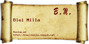 Blei Milla névjegykártya